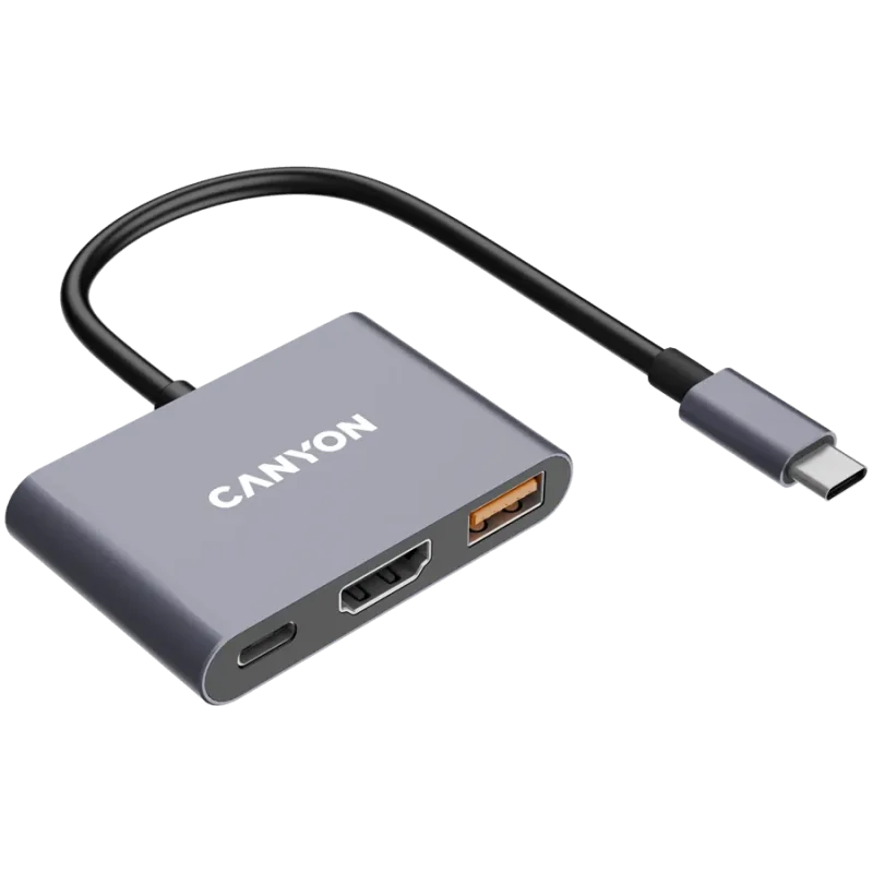 CANYON hub DS-4 3in1 USB-C Grey - 1