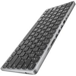 AXAGON HMC-KB keyboard USB-C 5Gbps with HUB, microSD/SD, 3x USB-A, HDMI 4K/60Hz, PD 100W, Audio, US layout - 1
