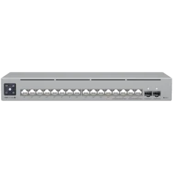 Ubiquiti 16-port, Layer 3 Etherlighting switch with 2.5 GbE, PoE++ output, and versatile mounting options, 4x 2.5 GbE PoE++ port