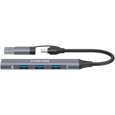 CANYON hub DS-02 4in1 USB-A/C Grey - 1