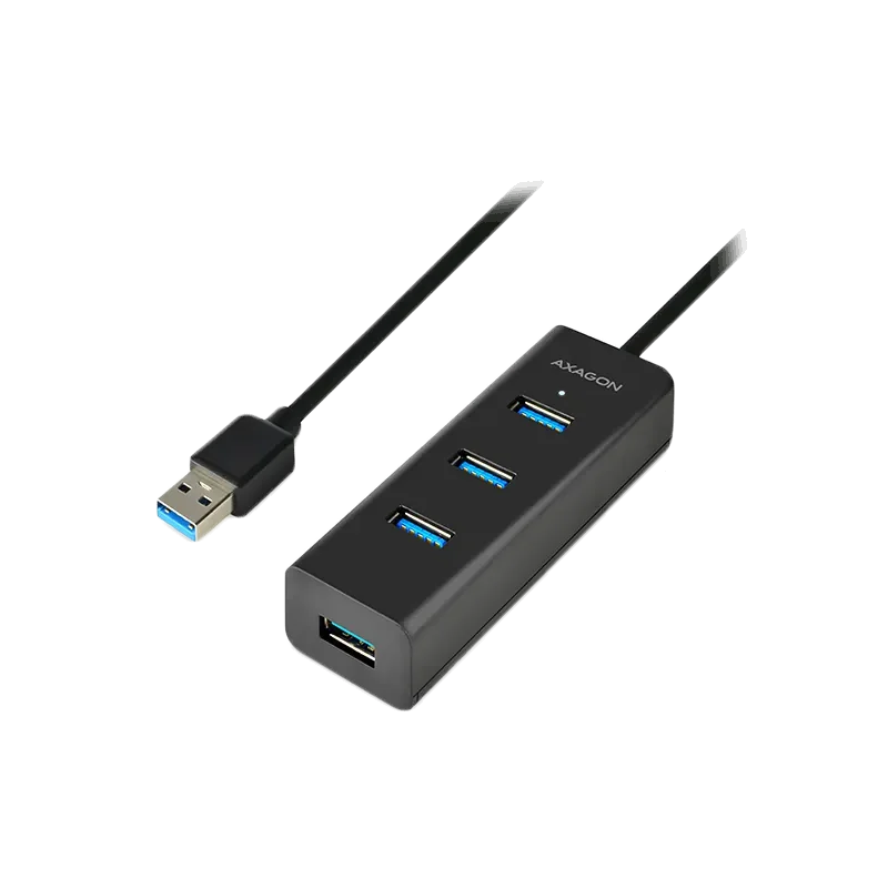 AXAGON HUE-S2BL 4x USB3.0 Charging Hub 1.2m Cable, MicroUSB Charging - 1