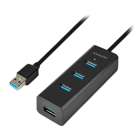 AXAGON HUE-S2BL 4x USB3.0 Charging Hub 1.2m Cable, MicroUSB Charging - 1