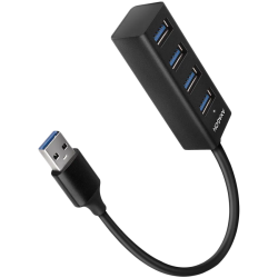 AXAGON HUE-M1AL 4x USB 3.2 Gen 1 MINI hub, metal, 1.2m USB-A cable - 1