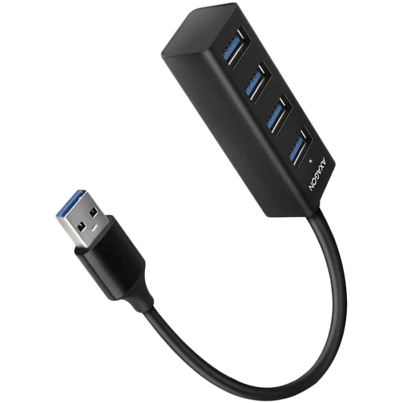 AXAGON HUE-M1AL 4x USB 3.2 Gen 1 MINI hub, metal, 1.2m USB-A cable - 1
