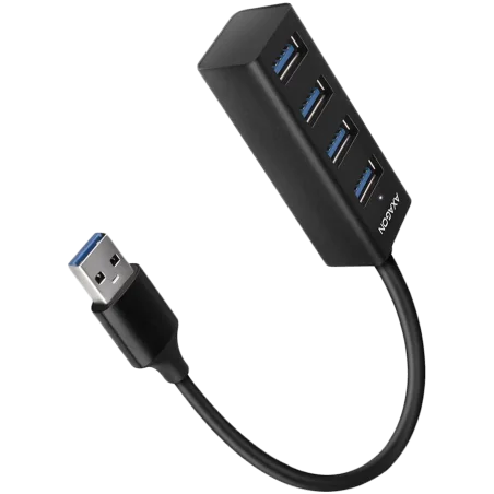 AXAGON HUE-M1AL 4x USB 3.2 Gen 1 MINI hub, metal, 1.2m USB-A cable - 1