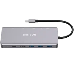 CANYON hub DS-12 13in1 4k USB-C Dark Grey - 1