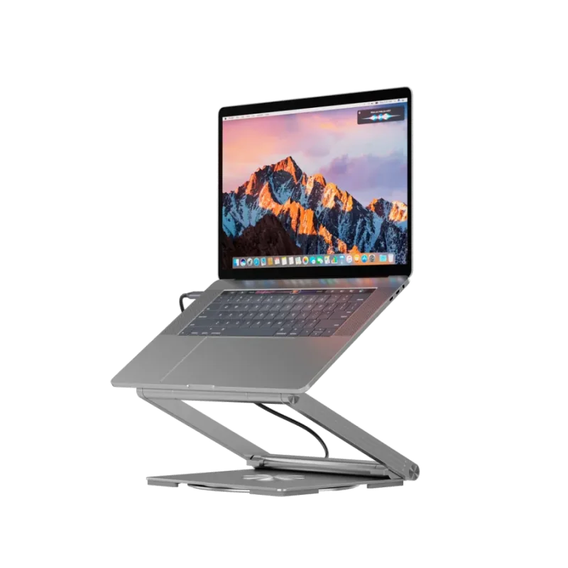 Canyon Laptop stands with hub, TYPE C F to HDMI2.0+2USB3.0+USBC3.0+RJ45+PD, TYEP C TO C cable 1m white with Emarker: HUSB332A, M