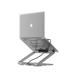 Canyon Laptop stands with hub, TYPE C F to HDMI2.0+2USB3.0+USBC3.0+RJ45+PD, TYEP C TO C cable 1m white with Emarker: HUSB332A, M