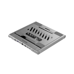 Canyon Laptop stands with hub, TYPE C F to HDMI2.0+2USB3.0+USBC3.0+RJ45+PD, TYEP C TO C cable 1m white with Emarker: HUSB332A, M