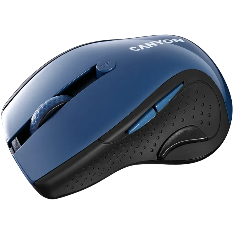 CANYON 2.4Ghz wireless mouse, optical tracking - blue LED, 6 buttons, DPI 1000/1200/1600, Blue Gray pearl glossy - 1