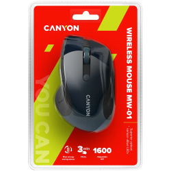 CANYON 2.4Ghz wireless mouse, optical tracking - blue LED, 6 buttons, DPI 1000/1200/1600, Blue Gray pearl glossy - 4