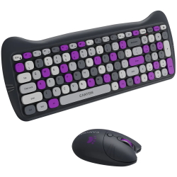 CANYON HSET-W6 EN Keyboard+Mouse Kitty Edition AAA+АА Wireless Violet - 4
