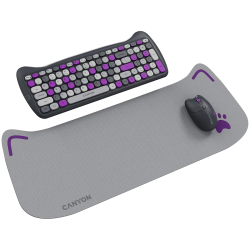CANYON HSET-W6 EN Keyboard+Mouse Kitty Edition AAA+АА Wireless Violet - 5
