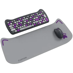 CANYON HSET-W6 EN Keyboard+Mouse Kitty Edition AAA+АА Wireless Violet - 5