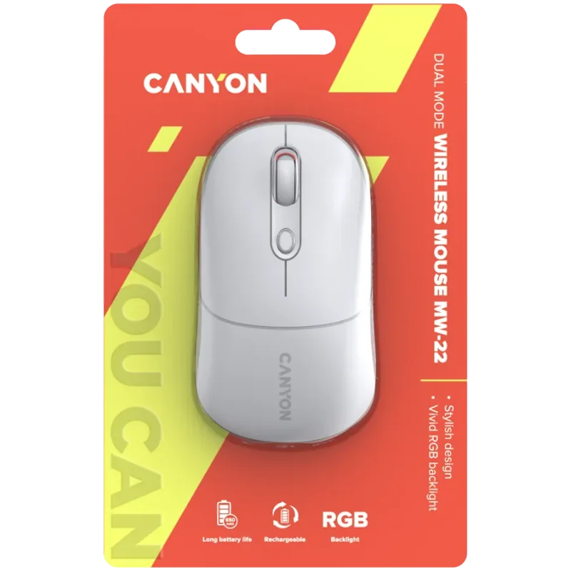 CANYON mouse MW-22 2in1 BT/ Wireless Snow White - 1