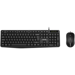 CANYON USB standard KB, water resistant BG layout bundle with optical 3D wired mice 1000DPI black - 1