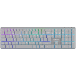 CANYON keyboard HKB-W11 UK/US RGB Dual Mode Wireless Grey - 1