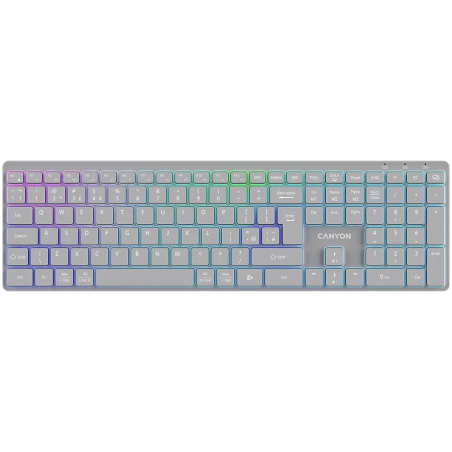 CANYON keyboard HKB-W11 UK/US RGB Dual Mode Wireless Grey - 1