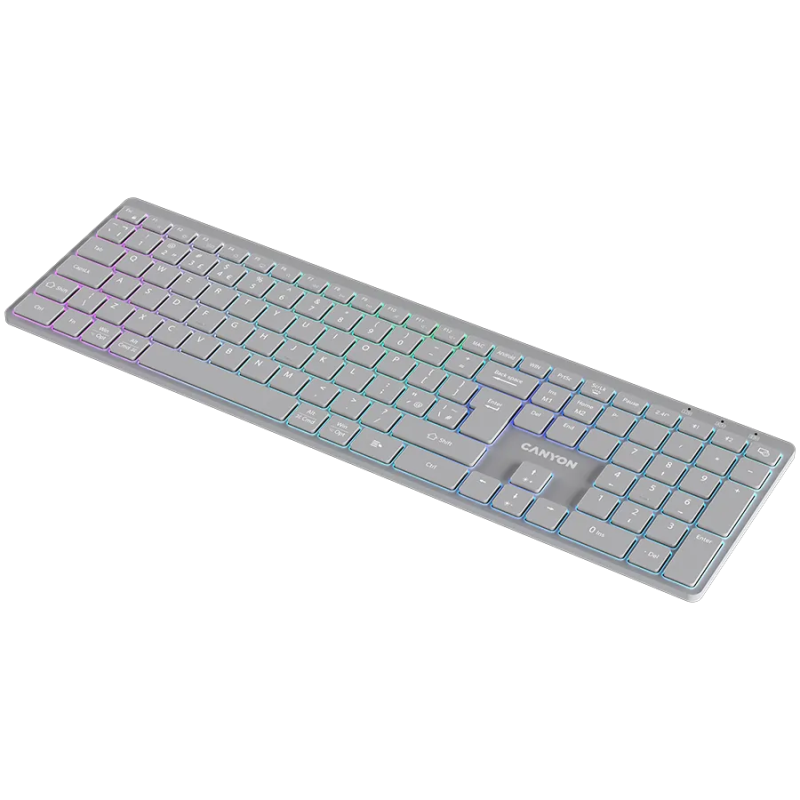 CANYON keyboard HKB-W11 UK/US RGB Dual Mode Wireless Grey - 1