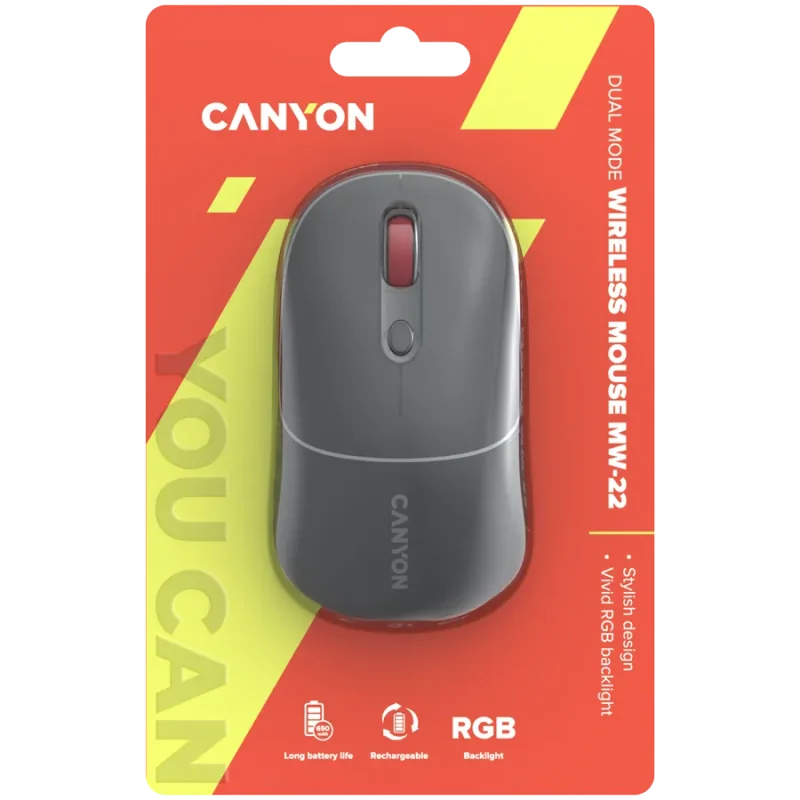 CANYON mouse MW-22 2in1 BT/ Wireless Dark Grey - 1
