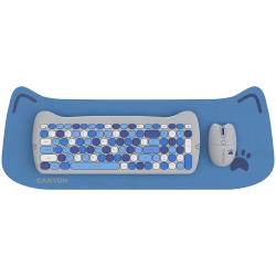 CANYON HSET-W6 EN Keyboard+Mouse Kitty Edition AAA+АА Wireless Blue - 1