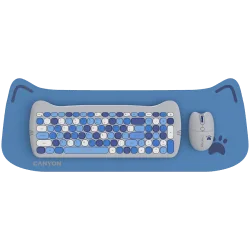 CANYON HSET-W6 EN Keyboard+Mouse Kitty Edition AAA+АА Wireless Blue - 1