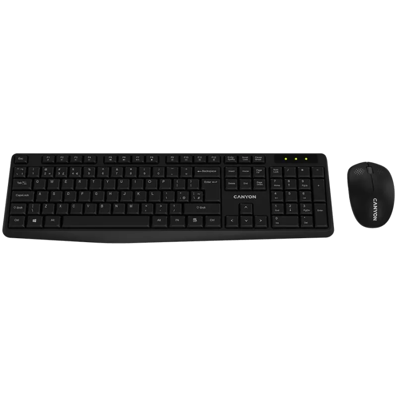 CANYON SET-W01 EN/BG Keyboard+Mouse Wireless Black - 1