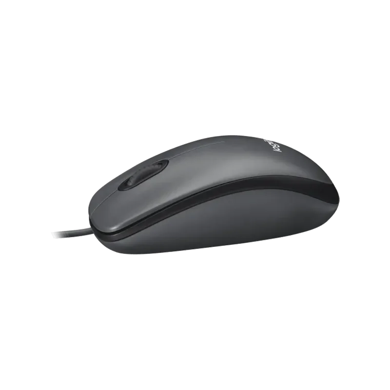 LOGITECH M100 Corded Mouse - BLACK - USB - 1