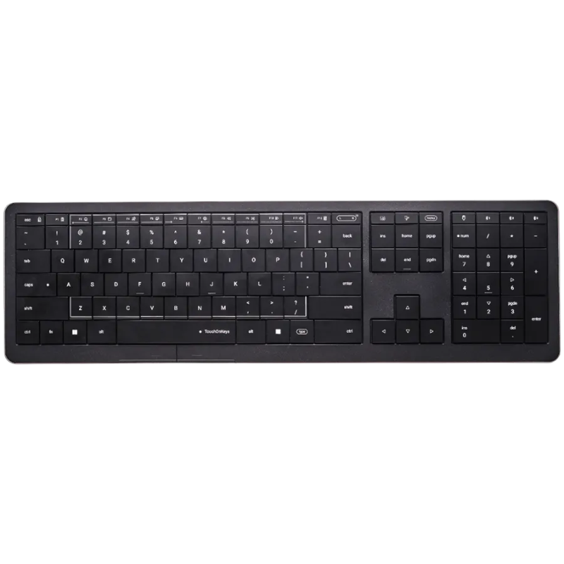 CLEVETURA CLVX 1 Touch-On-Keys AI Wireless Keyboard, ANSI US Windows Layout, Scissor Switches, Aluminum Chassis, Interactive RGB