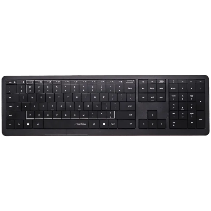 CLEVETURA CLVX 1 Touch-On-Keys AI Wireless Keyboard, ANSI US Windows Layout, Scissor Switches, Aluminum Chassis, Interactive RGB