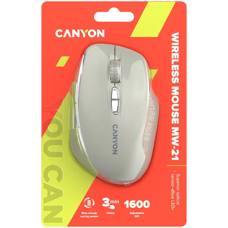 CANYON mouse MW-21 BlueLED 7buttons Wireless Cosmic Latte - 1