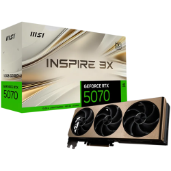 MSI Video Card Nvidia GeForce RTX 5070 12G INSPIRE 3X OC, 12GB GDDR7, 192bit, Effective Memory Clock: 28000MHz, Boost: 2557 MHz,