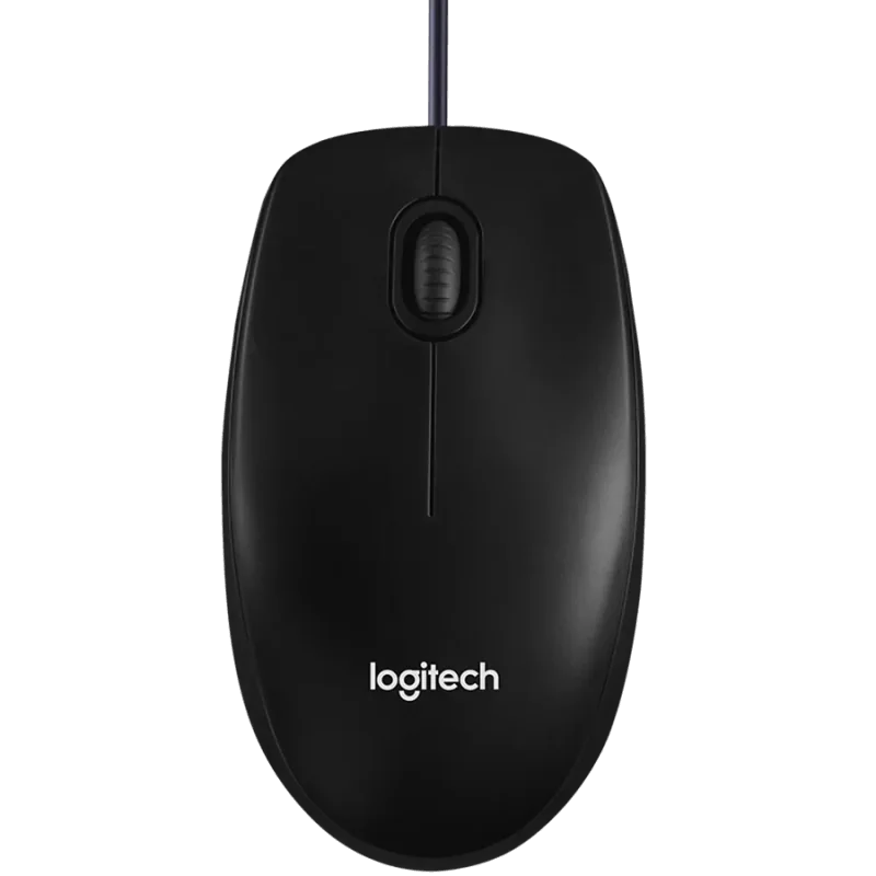 LOGITECH B100 Corded Mouse - BLACK - USB - B2B - 1