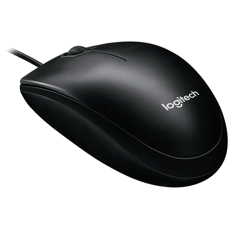 LOGITECH B100 Corded Mouse - BLACK - USB - B2B - 1