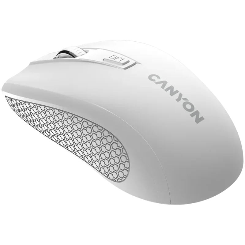CANYON MW-7, 2.4Ghz wireless mouse, 6 buttons, DPI 800/1200/1600, with 1 AA battery ,size 110*60*37mm,58g,white - 1