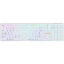 CANYON keyboard HKB-W11 UK/US RGB Dual Mode Wireless White - 1