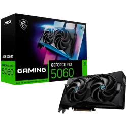 MSI Video Card NVIDIA GeForce RTX 5060 8G GAMING OC, 8GB GDDR7, 128-bit, 2640 MHz Boost, 3840 CUDA Cores, PCIe 5.0 (x8), 3x DP 2