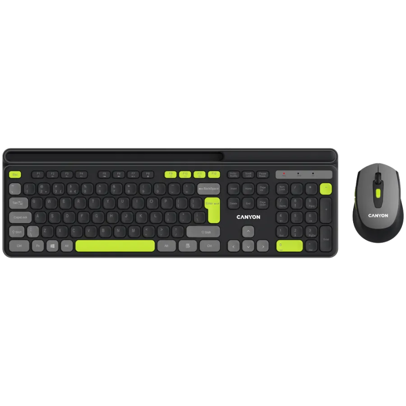 CANYON HSET-W5 EN Keyboard+Mouse AAA+AA Wireless Black - 1