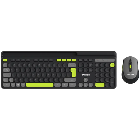 CANYON HSET-W5 EN Keyboard+Mouse AAA+AA Wireless Black - 1