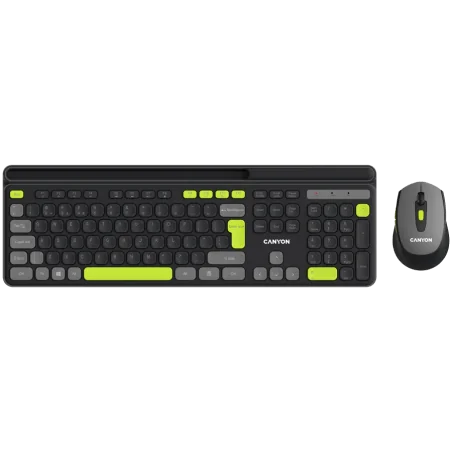 CANYON HSET-W5 EN Keyboard+Mouse AAA+AA Wireless Black - 1