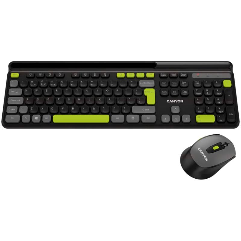 CANYON HSET-W5 EN Keyboard+Mouse AAA+AA Wireless Black - 1