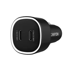 CANYON car charger OnDrive 60 PD 60W 2xUSB-C Black - 2