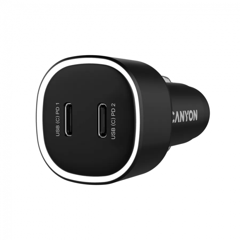 CANYON car charger OnDrive 60 PD 60W 2xUSB-C Black - 1
