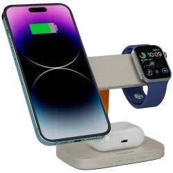 CANYON Wireless Charging Station Hexagon 310 3in1 LightGrey/Orange - 7