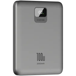 CANYON power bank PB-2008 LED FLAT 20000 mAh PD100W QC3.0 Dark Grey - 5