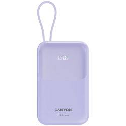 CANYON power bank OnPower 101 built-in cable 10000 mAh PD22.5W Purple - 1