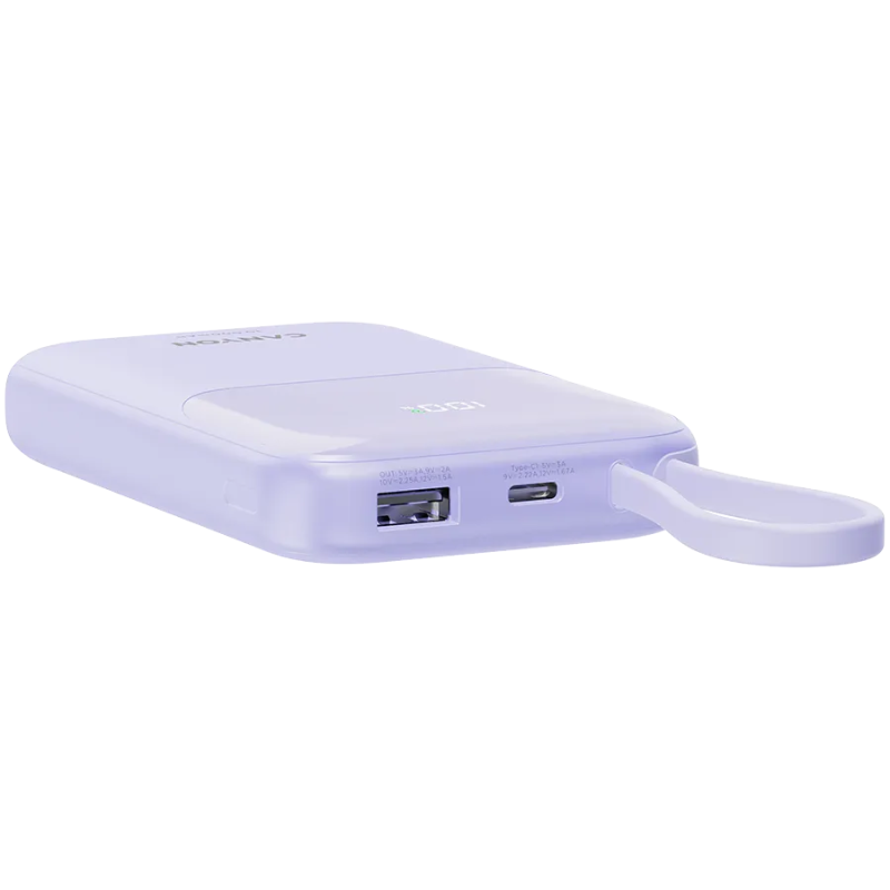CANYON power bank OnPower 101 built-in cable 10000 mAh PD22.5W Purple - 1