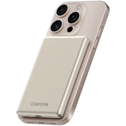 CANYON power bank OnPower 505 slim Magnetic 5000 mAh PD20W Beige - 6