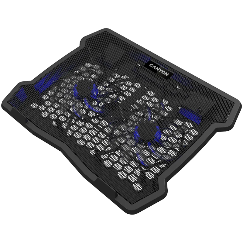 CANYON NS03, Cooling stand dual-fan with 2x2.0 USB hub, support up to 10”-15.6” laptop, ABS plastic and iron, Fans dimension:125