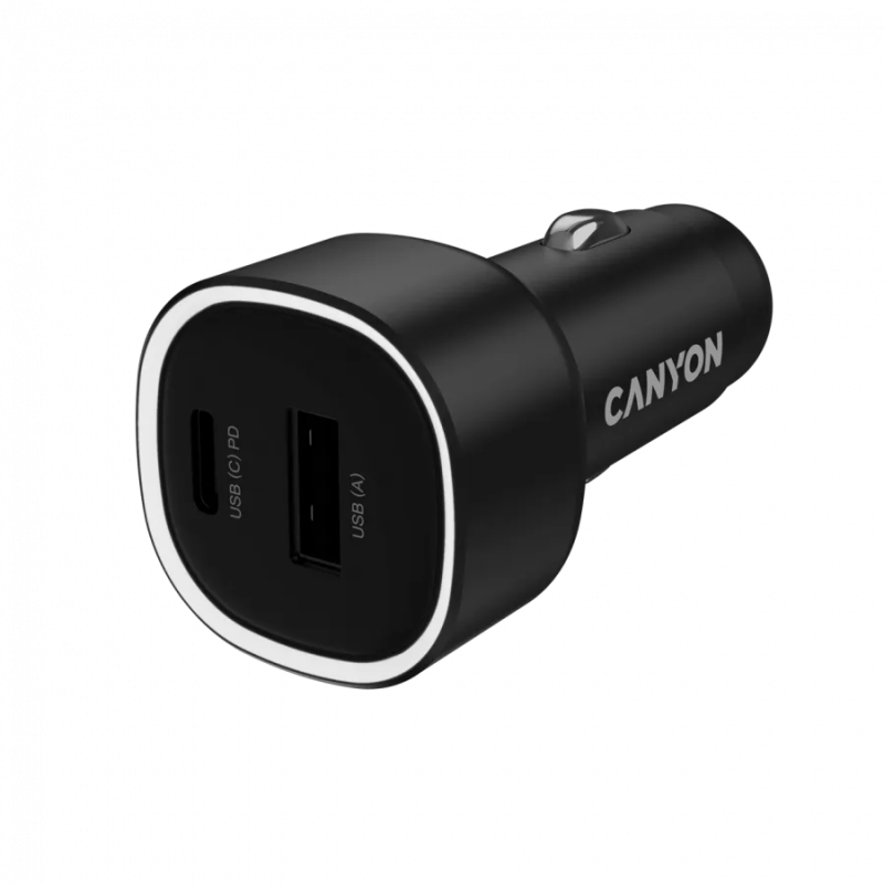 CANYON car charger OnDrive 85 PD 85W USB-A+USB-C Black - 1